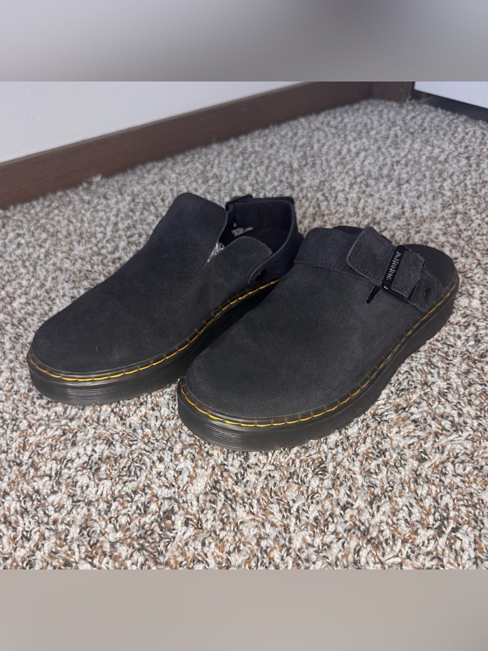 Dr. Martens Carlson Black Suede Slingback Mules Women’s 8 Men’s 7 EU 39